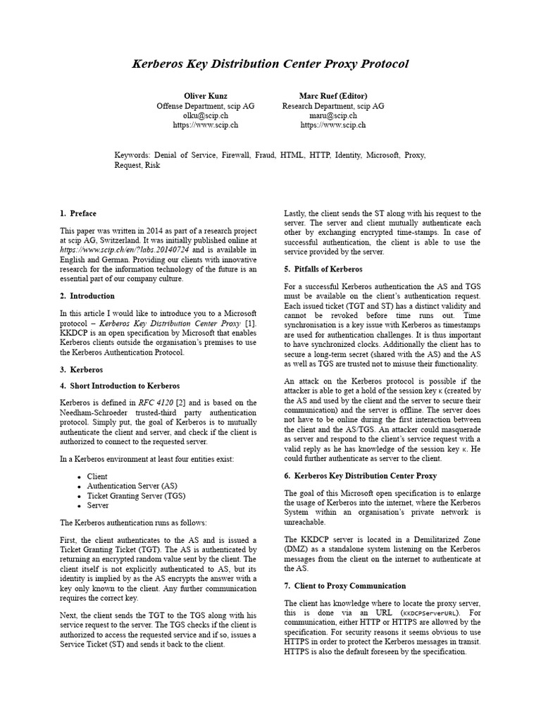Understanding KDC Proxy Protocol | PDF | Proxy Server | Transport Layer ...