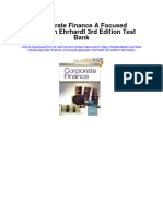 Instant Download Corporate Finance A Focused Approach Ehrhardt 3rd Edition Test Bank PDF Scribd