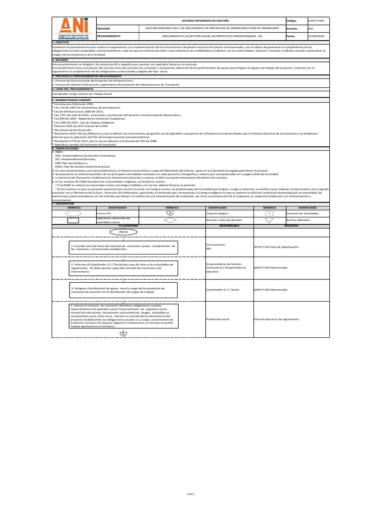 Gcsp p 005 seguimiento a la gestion social v3 1 pdf gobierno