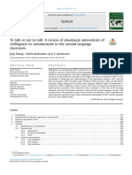 Zhang Et Al.,2018 To Talk or Not To Talk - A Review of Situational Antecedents of WTC in The L2 Classroom