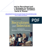 Instant Download Test Bank For Recruitment and Selection Strategies For Workforce Planning Assessment 1st Edition Carrie A Picardi PDF Scribd