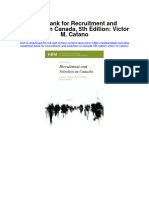 Instant Download Test Bank For Recruitment and Selection in Canada 5th Edition Victor M Catano PDF Scribd