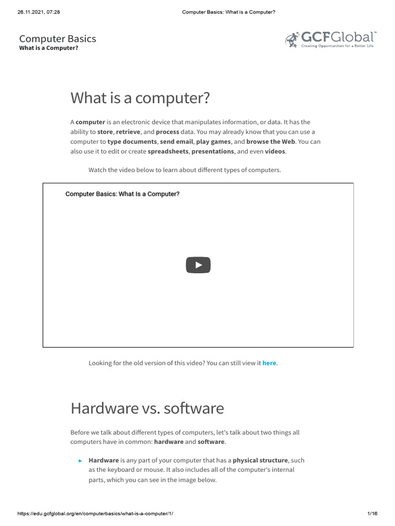 Computer Basics What Is A Computer PDF