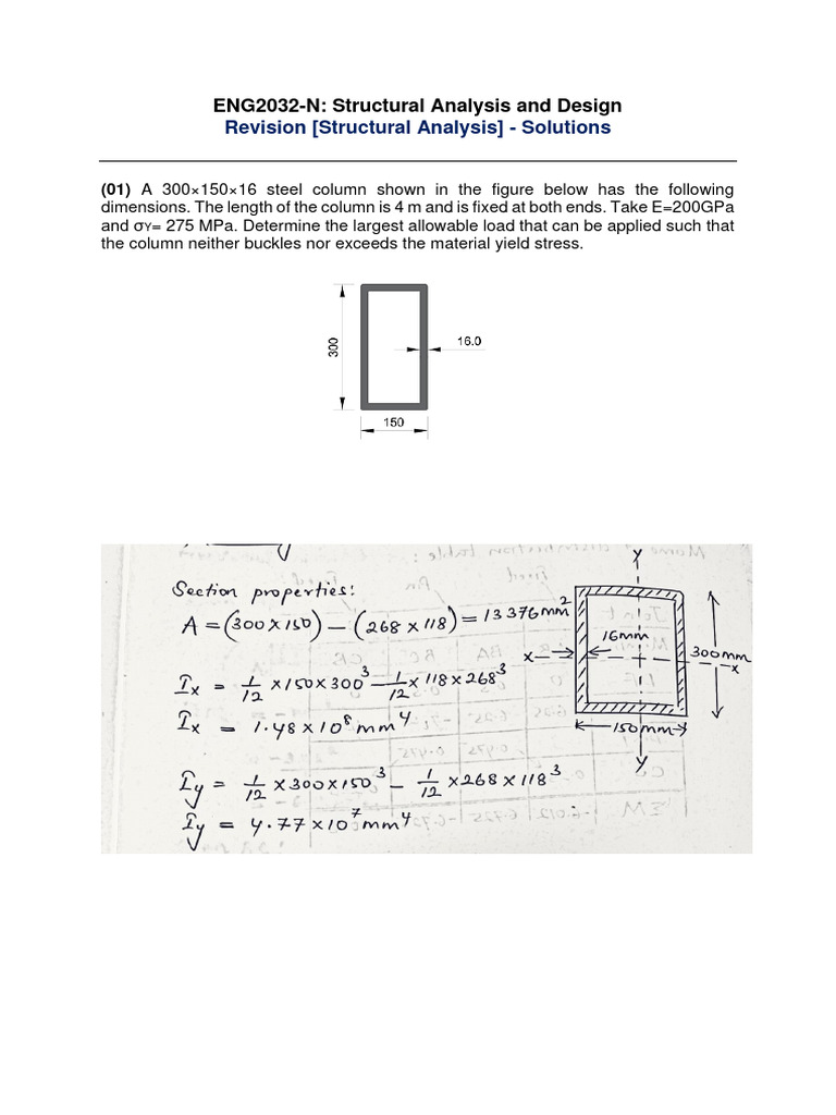 Theory Of Structures Problems And Solutions