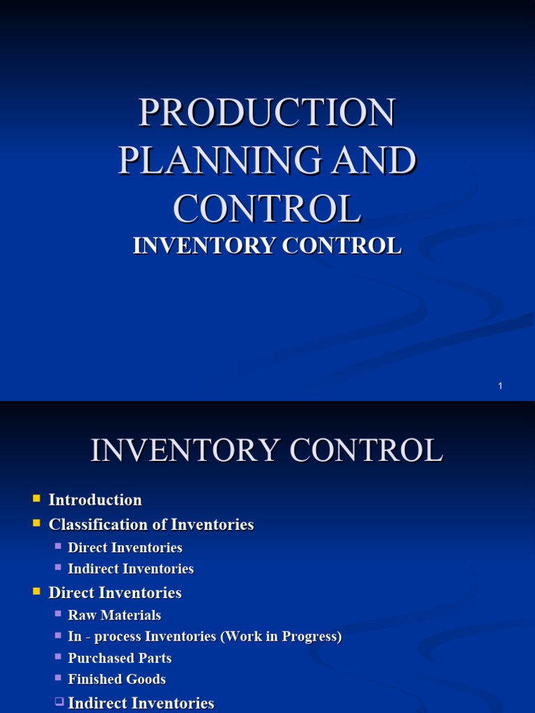 Inventory Control | PDF | Inventory | Management Accounting
