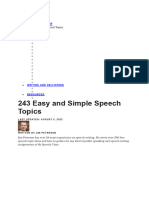 243 Easy and Simple Speech Topics