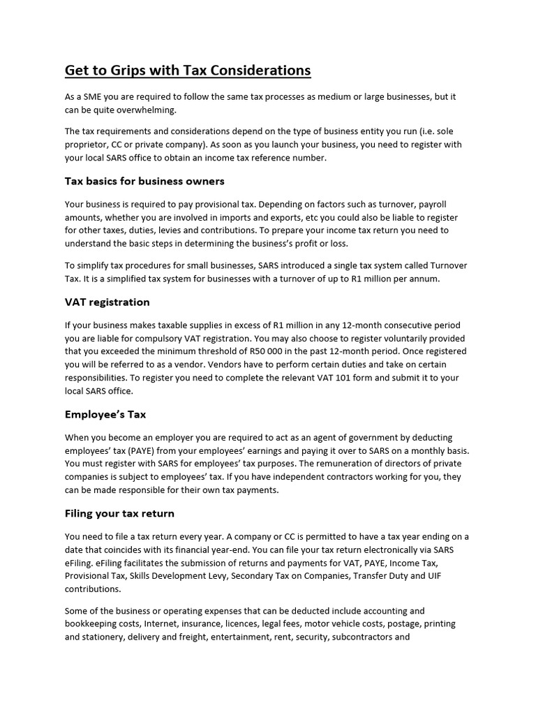 Getting To Grips With Tax Returns Download Free PDF Taxes Value