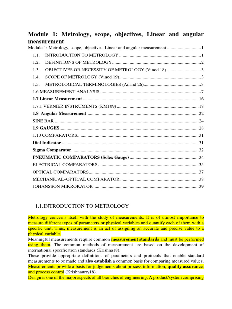 Measurement Principles in Metrology | PDF