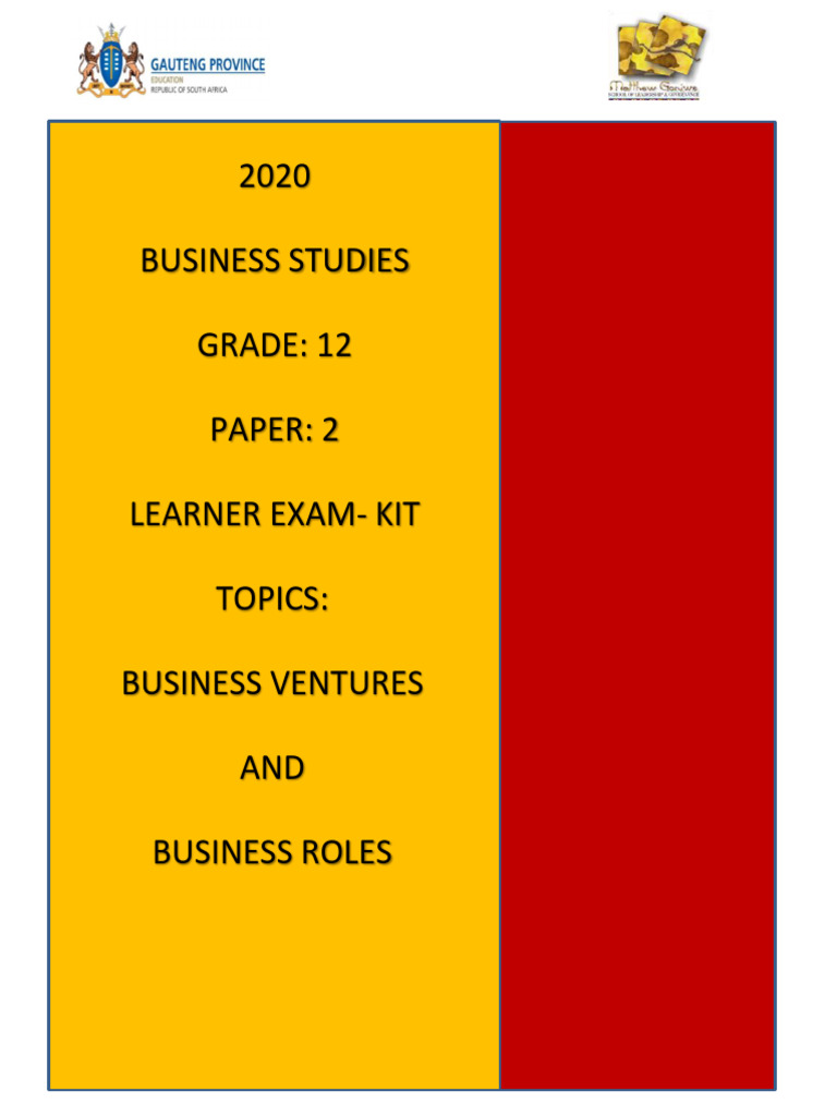 2020 business studies business studies grade 12 paper 2 exam kit