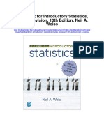 Instant Download Test Bank For Introductory Statistics Mylab Revision 10th Edition Neil A Weiss PDF Ebook