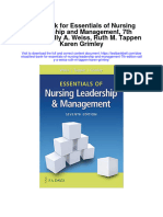 Full Download Test Bank For Essentials of Nursing Leadership and Management 7th Edition Sally A Weiss Ruth M Tappen Karen Grimley PDF Free