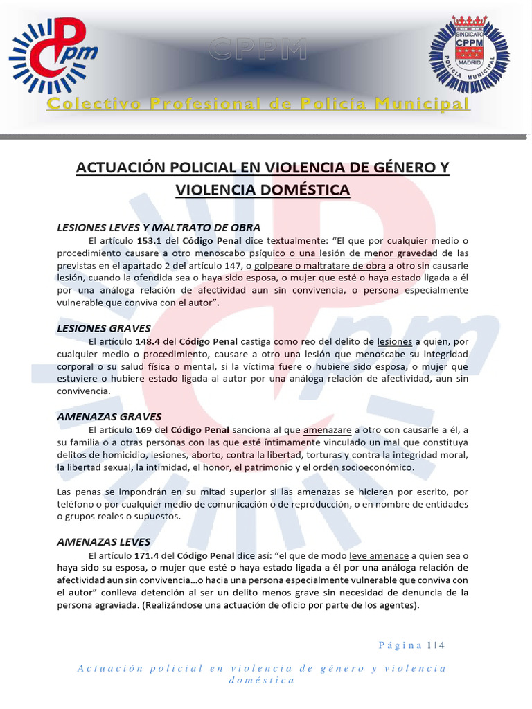 Actuacion Policial en Violencia de Genero y Domestica Marzo2021 | PDF ...