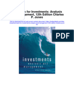 Instant Download Test Bank For Investments Analysis and Management 12th Edition Charles P Jones PDF Ebook