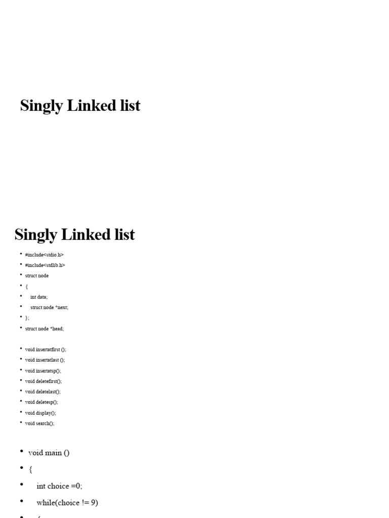 Singly Linked List | PDF | Computer Science | Computer Programming