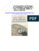 Full Download Test Bank For Essentials of Strategic Management 3rd Edition Charles W L Hill Isbn 10 1111525196 Isbn 13 9781111525194 PDF Free