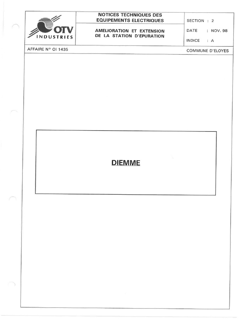 Schema Electrique Filtre Presse Existant | PDF
