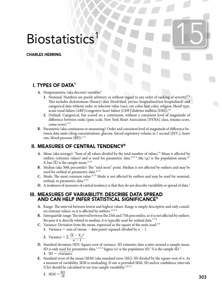 Biostatistics: I. Types of Data | PDF | Cohort Study | Standard Deviation