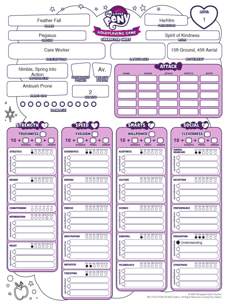 My Little Pony RPG Character Sheets | PDF