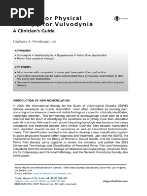 Pelvic Floor Physical Therapy for Vulvodynia