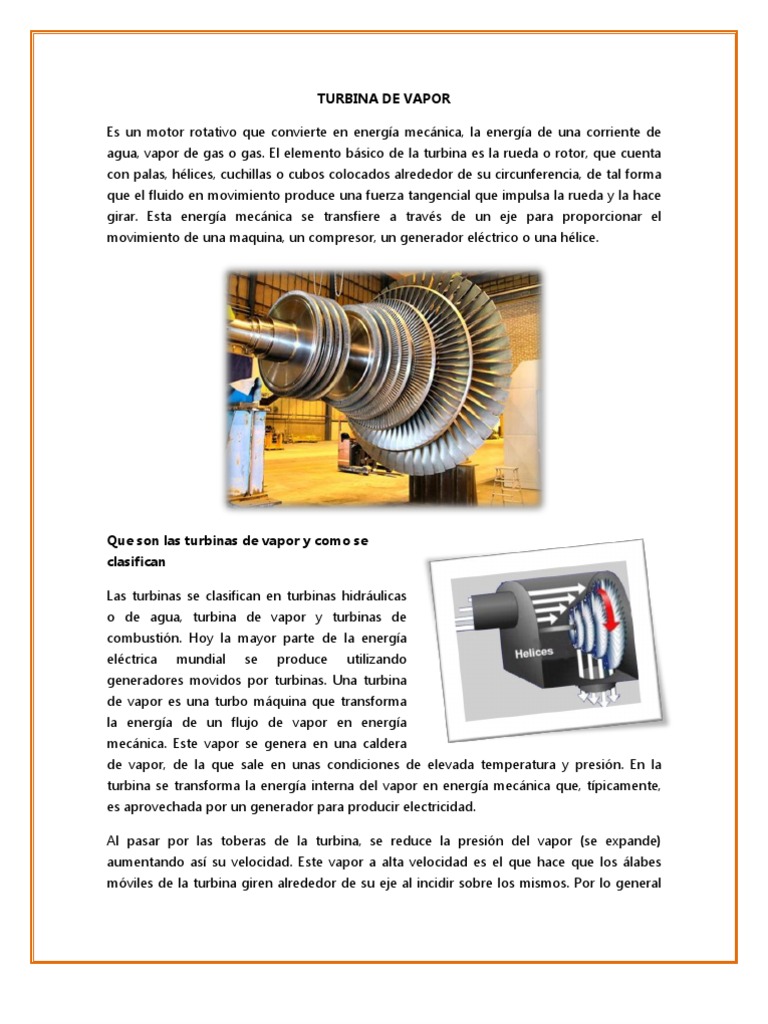 Funcionamiento y Tipos de Turbinas de Vapor | PDF | Turbina ...