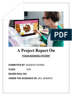 A Project Report On - Food Booking System