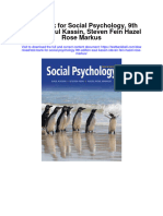 Instant Download Test Bank For Social Psychology 9th Edition Saul Kassin Steven Fein Hazel Rose Markus PDF Scribd