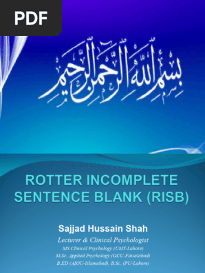 Rotter Incomplete Sentences Blank (RISB)-Final Term (1)