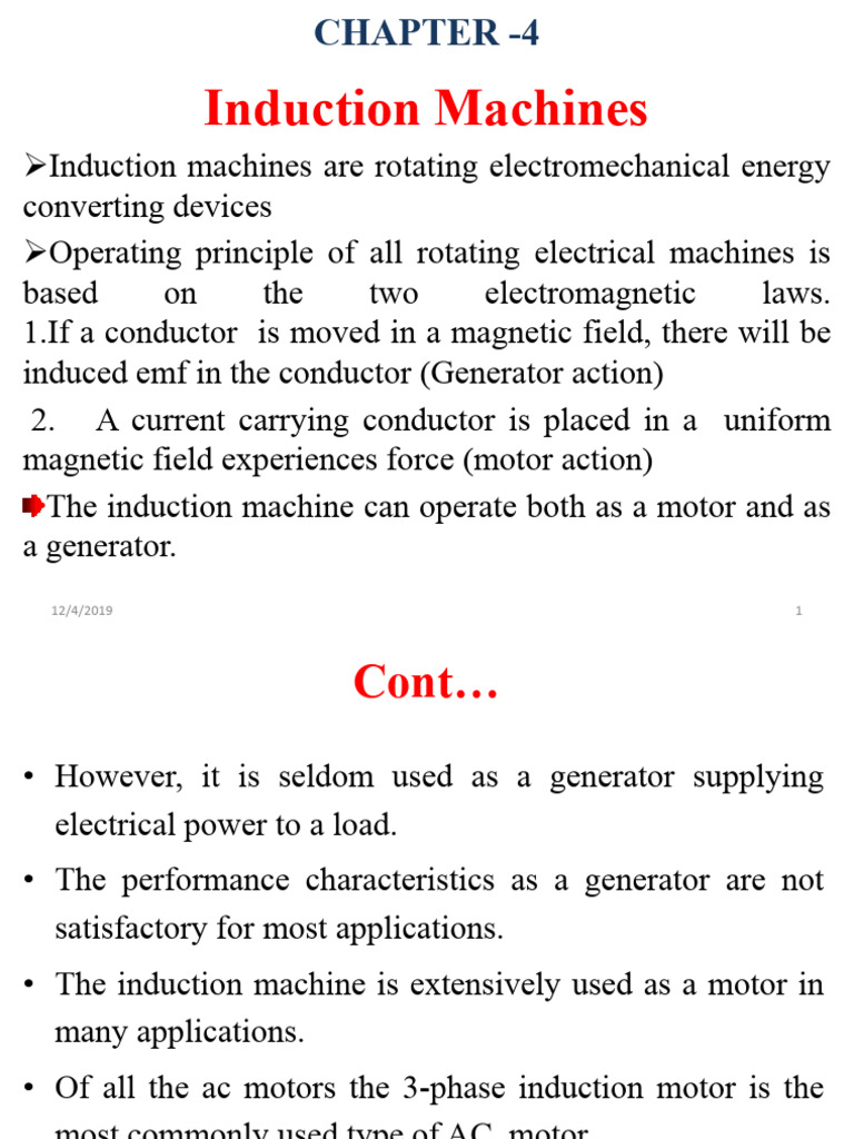Induction Machines: Principles & Types | PDF | Electric Motor ...