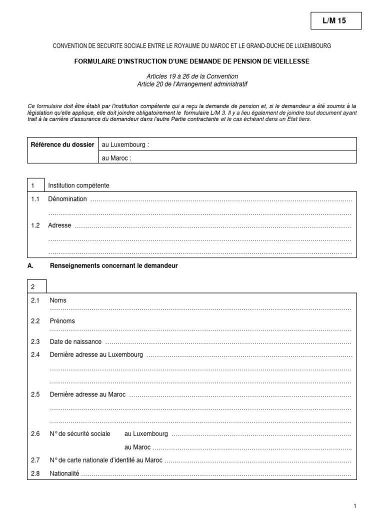 Demande Pension de Vieillesse Cimar | PDF