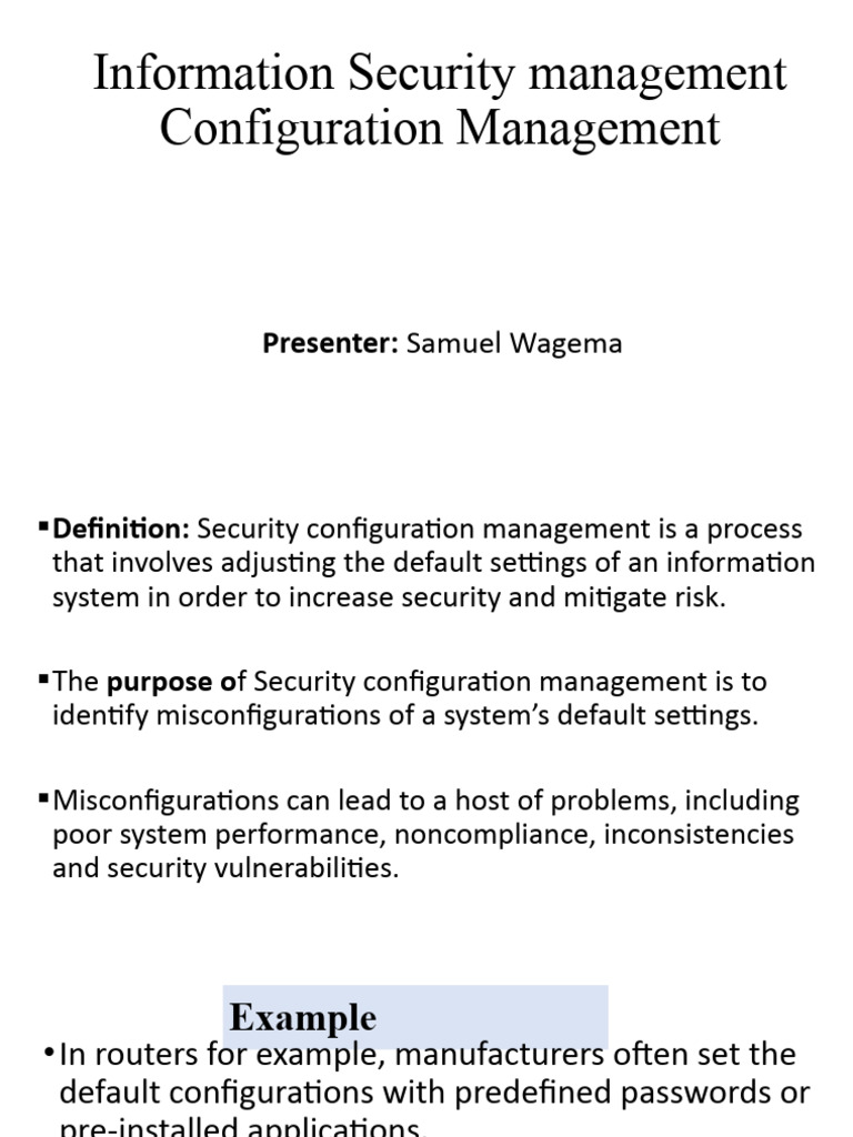 Security Configuration Management Guide | PDF | Computer Security ...