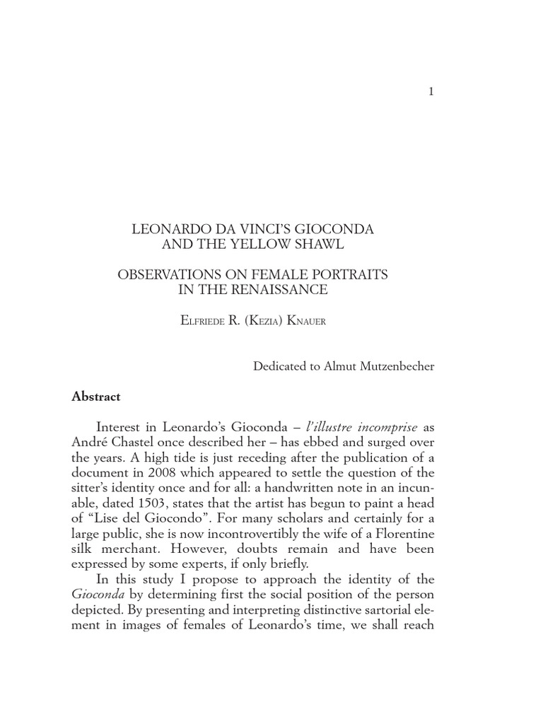 Renaissance Female Portraits | PDF | Raphael | Leonardo Da Vinci