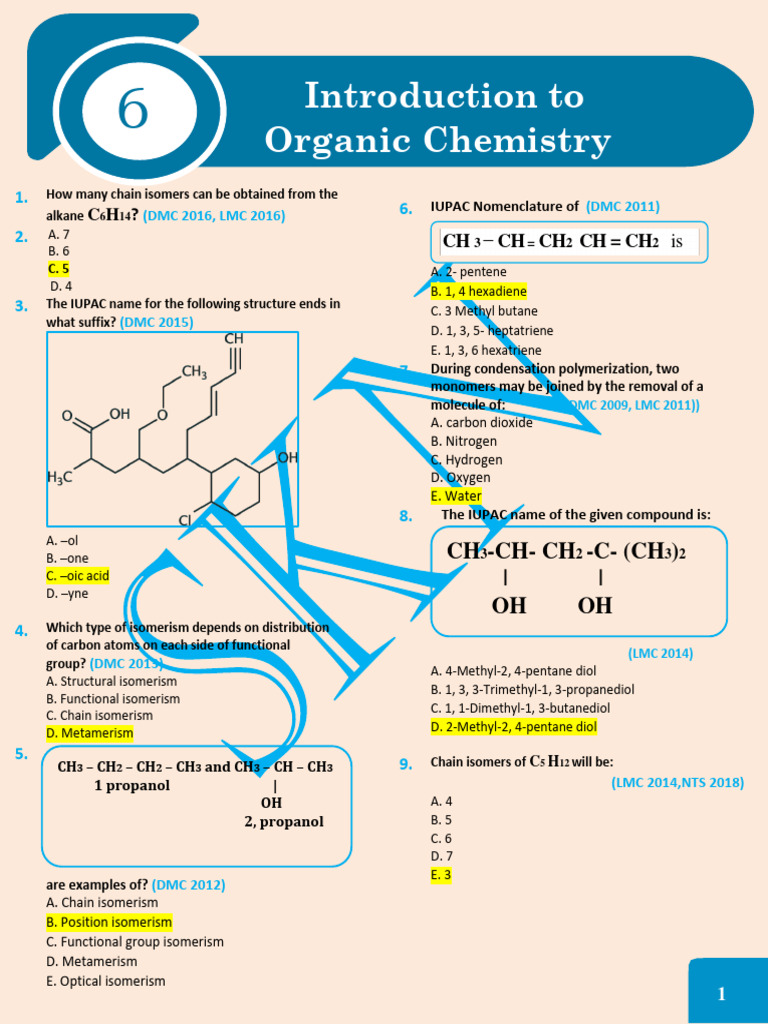 Organic Chemistry Past Papers by SKN | PDF | Isomer | Alkane