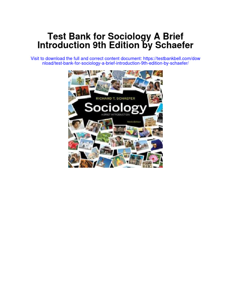 Instant Download Test Bank For Sociology A Brief Introduction 9th ...