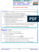 Devoir de Synthese N°1 4eme Maths Monastir Mednine 23 24