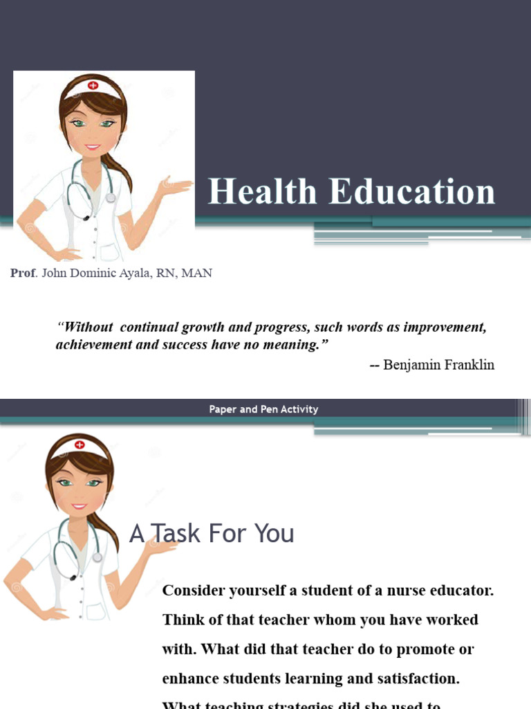 Lecture 1 Health Education Pdf Nursing Health Education