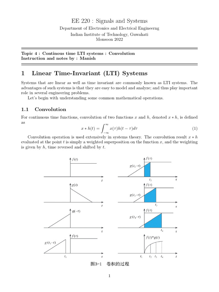 Topic 4 convolution integral pdf convolution computer science