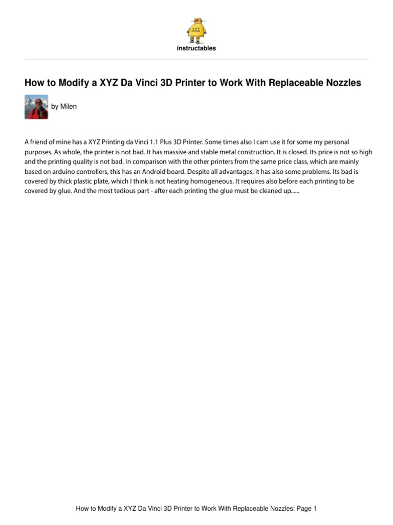 How to modify a xyz da vinci 3d printer to work wi pdf 3 d printing