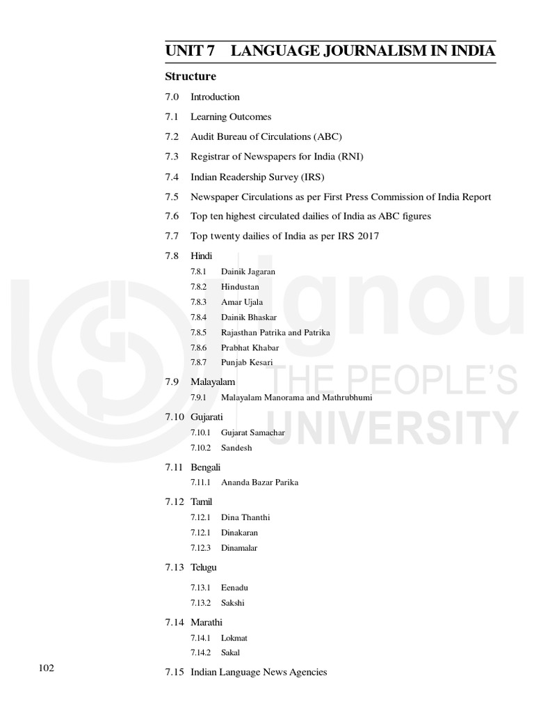 Indian Language Journalism Overview | PDF | Newspapers | Newspaper ...