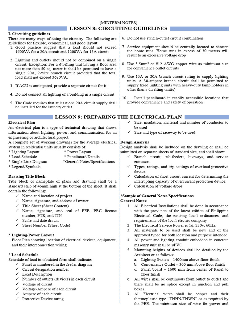 BHL Engineering Circuiting Guidelines | PDF | Electrical Wiring ...