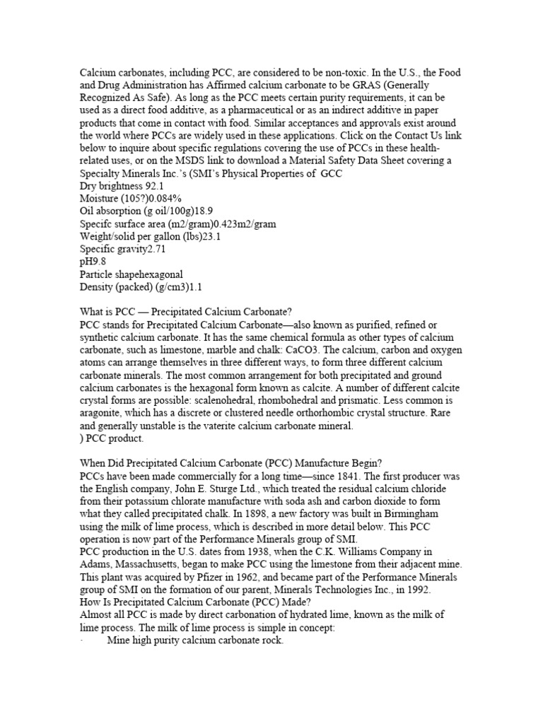 Caco3 Notes | PDF | Limestone | Calcium