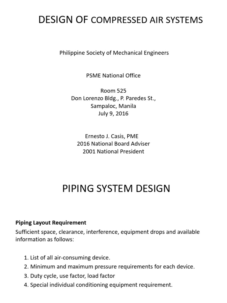 Compressed Air System Design Guide | PDF | Pipe (Fluid Conveyance ...