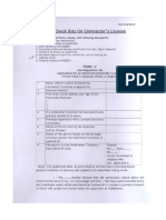 Check List For Contractor Licence