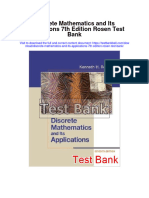 Instant Download Discrete Mathematics and Its Applications 7th Edition Rosen Test Bank PDF Scribd