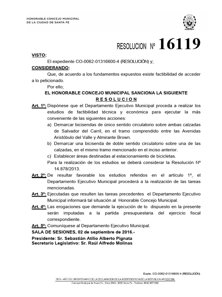 Resolución 16119 | PDF