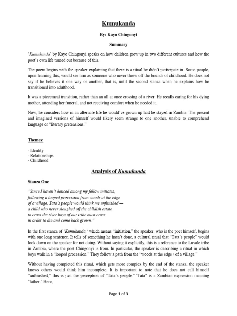 Kumukanda Analysis | PDF