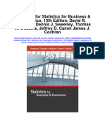 Instant Download Test Bank For Statistics For Business Economics 13th Edition David R Anderson Dennis J Sweeney Thomas A Williams Jeffrey D Camm James J Cochran PDF Scribd