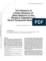 The Influence of Elastic Modulus of Base Material On The Marginal Adaptation of Direct Composite Restoration