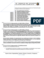 Comisión de Tránsito Del Ecuador: Orden General No. 27792 para El Martes 16 de Enero Del 2024