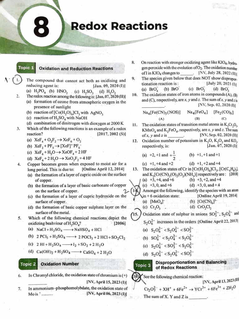 REDOX PYQs | PDF