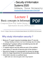 Lecture 1 - Basic Concepts in Information Security